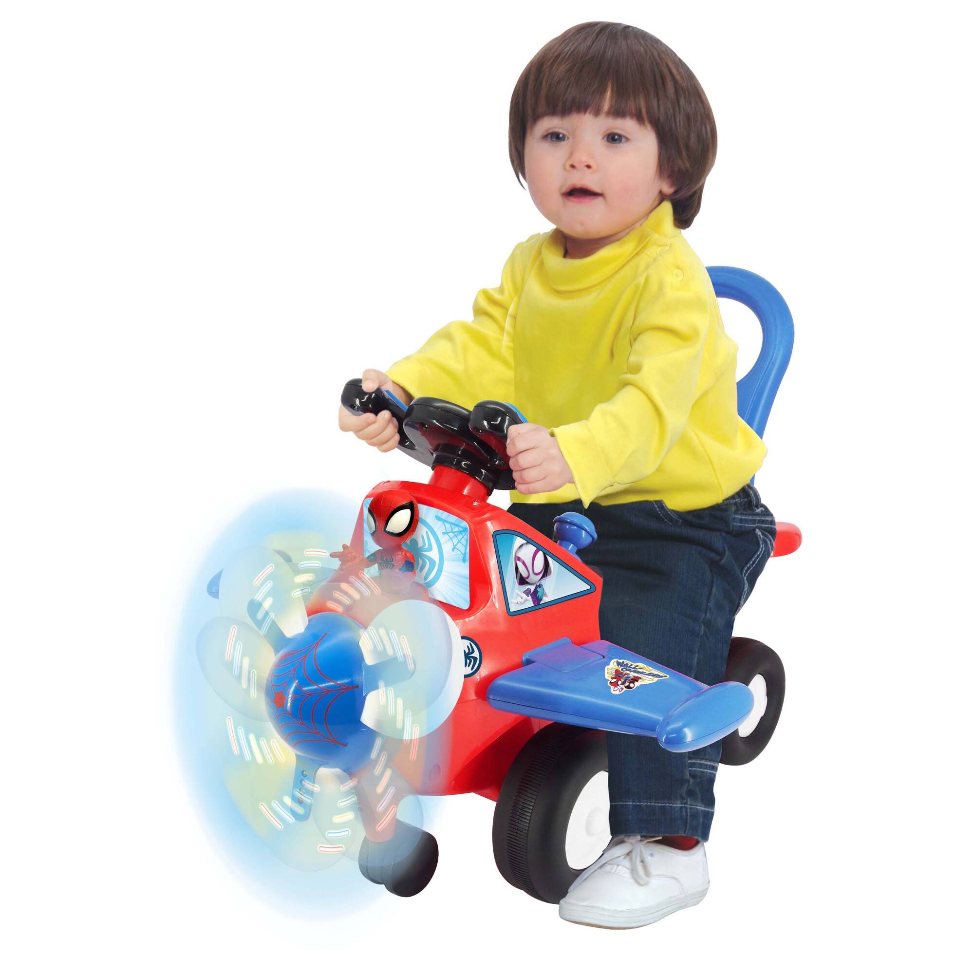 Kiddieland Marvel® Lights n' Sounds Spidey Activity Plane Ride-On